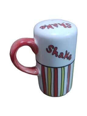 Vintage Replacement Ceramic Popcorn Shaker Red and Yellow 4 Inches